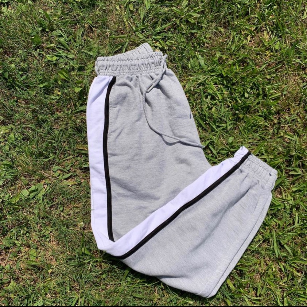 Grey Multi Side Stripe Joggers